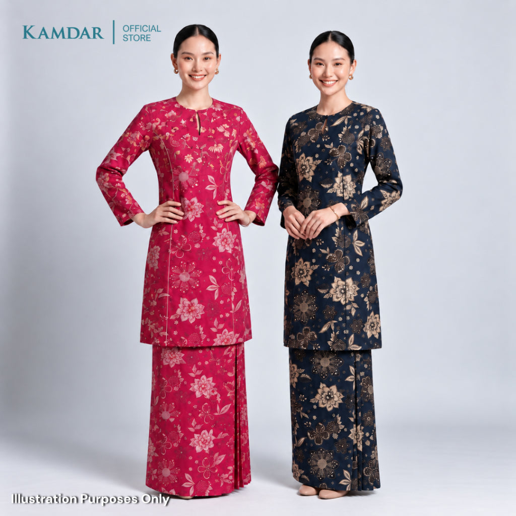KAMDAR – Cempaka Baju Kurung Pesak Gantung Vatican Premium Wanita | Set Moden Eksklusif | S-3XL