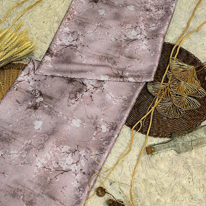 KAMDAR – Ivory Satin Digital Prints | Bunga Sakura | Corak Lembut Halus