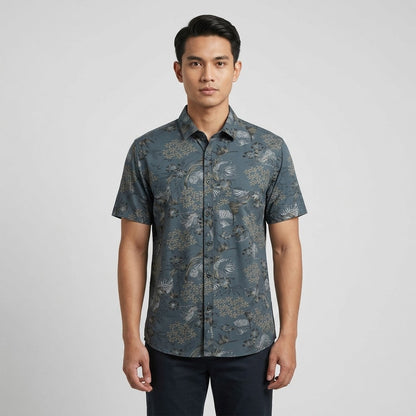 KAMDAR Avaro Shirt Lelaki | Kemeja Lengan Pendek Moden | Smart Casual & Daily Wear | M-5XL
