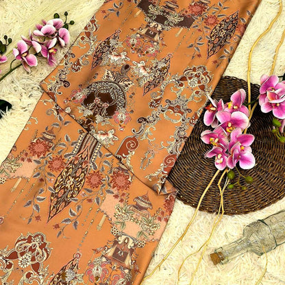 KAMDAR – Julian Satin Digital Prints | Corak Oriental Baroque | Kain Baju Kurung