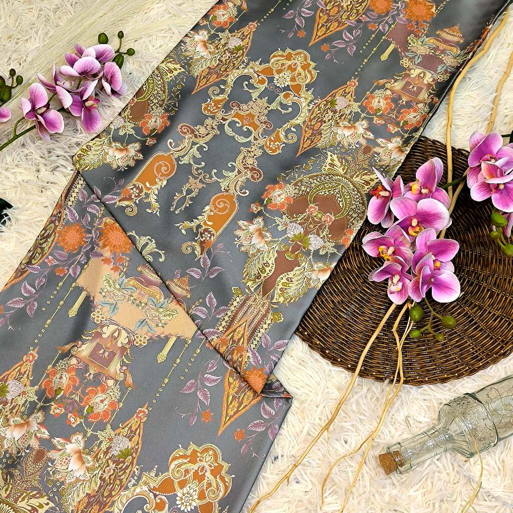 KAMDAR – Julian Satin Digital Prints | Corak Oriental Baroque | Kain Baju Kurung
