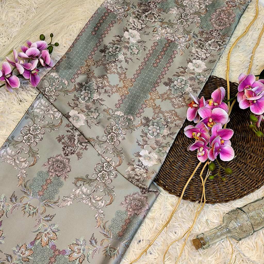 KAMDAR – Julian Satin Digital Prints | Corak Oriental Baroque | Kain Baju Kurung