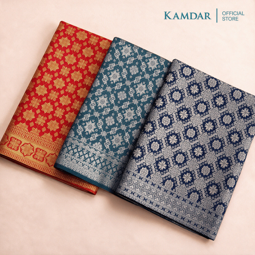 KAMDAR – Harmoni Pelangi Songket Metallic Kain Pasang | Songket Eksklusif Bercorak – 2M/4M