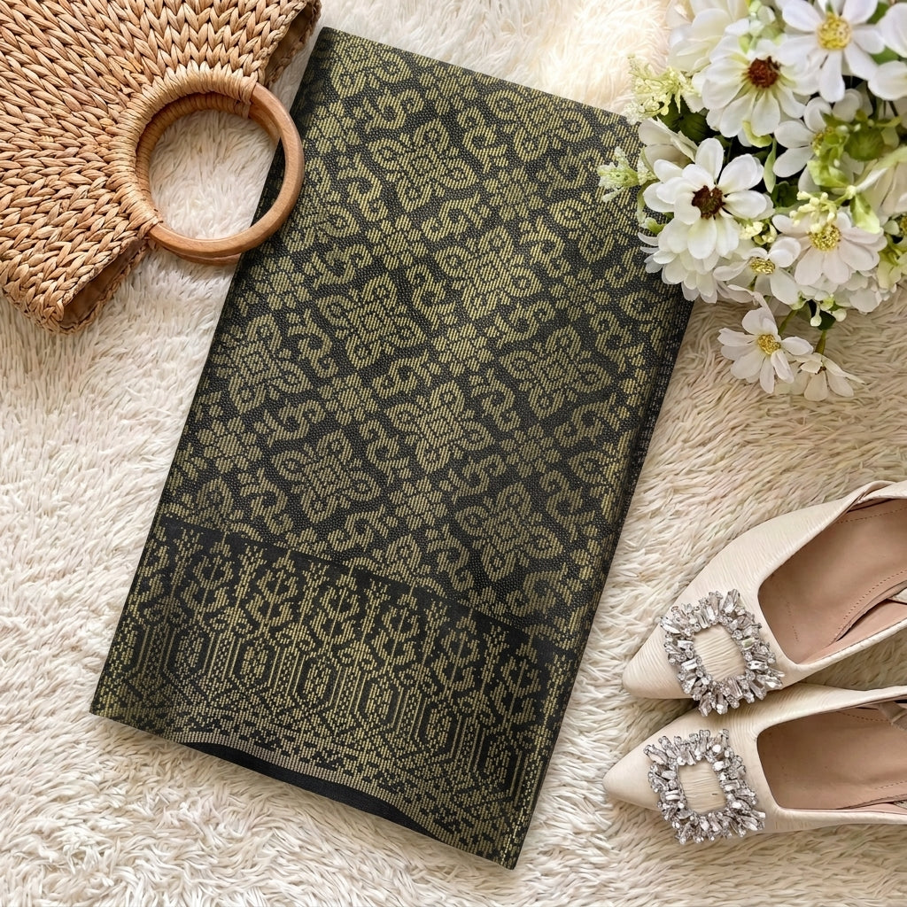 KAMDAR – Cahaya Mutiara Songket Metallic Kain Pasang | Songket Berkualiti Tinggi – 2M/4M