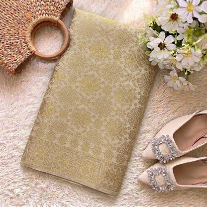 KAMDAR Srikandi Perak Metallic Songket | Kain Songket Berkilat Ironless Tak Jarang | Bidang 44