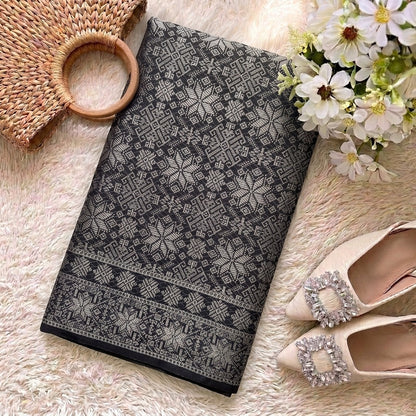 KAMDAR Srikandi Perak Metallic Songket | Kain Songket Berkilat Ironless Tak Jarang | Bidang 44