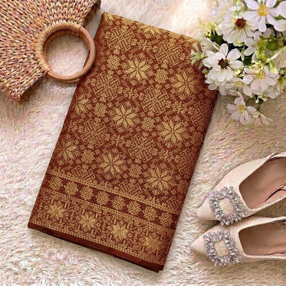 KAMDAR Srikandi Perak Metallic Songket | Kain Songket Berkilat Ironless Tak Jarang | Bidang 44