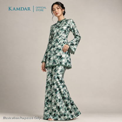 KAMDAR – Serenity Satin Digital Prints | Bunga Watercolour | Satin Premium