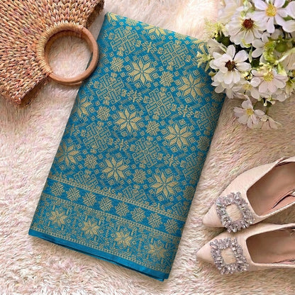 KAMDAR Srikandi Perak Metallic Songket | Kain Songket Berkilat Ironless Tak Jarang | Bidang 44