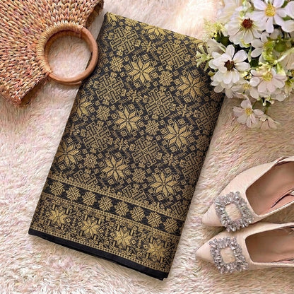 KAMDAR Srikandi Perak Metallic Songket | Kain Songket Berkilat Ironless Tak Jarang | Bidang 44