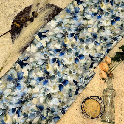 KAMDAR – Serenity Satin Digital Prints | Bunga Watercolour | Satin Premium