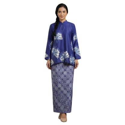 KAMDAR Liliana Baju Kurung Kedah Modern Satin • Mandarin Collar • Loose Fit • Full Elastic • S–3XL