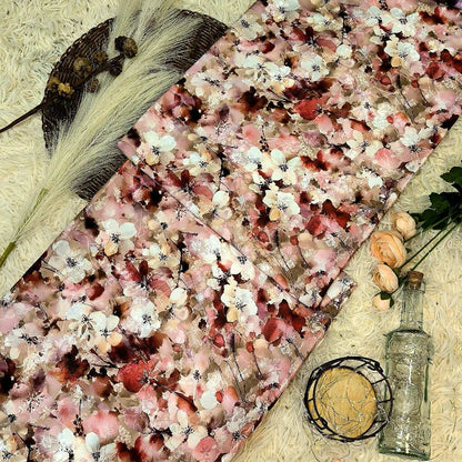 KAMDAR – Serenity Satin Digital Prints | Bunga Watercolour | Satin Premium