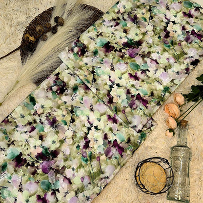 KAMDAR – Serenity Satin Digital Prints | Bunga Watercolour | Satin Premium