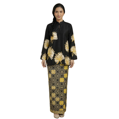 KAMDAR Liliana Baju Kurung Kedah Modern Satin • Mandarin Collar • Loose Fit • Full Elastic • S–3XL