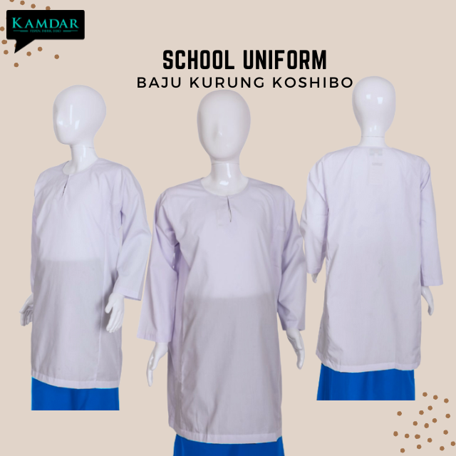 [KAMDAR] UNIFORM BAJU SEKOLAH PUTIH KOSHIBO SIZE 22-46 Kain Koshibo/Kurung Pesak/Baju Sekolah Rendah/Menengah