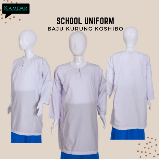 [KAMDAR] UNIFORM BAJU SEKOLAH PUTIH KOSHIBO SIZE 22-46 Kain Koshibo/Kurung Pesak/Baju Sekolah Rendah/Menengah
