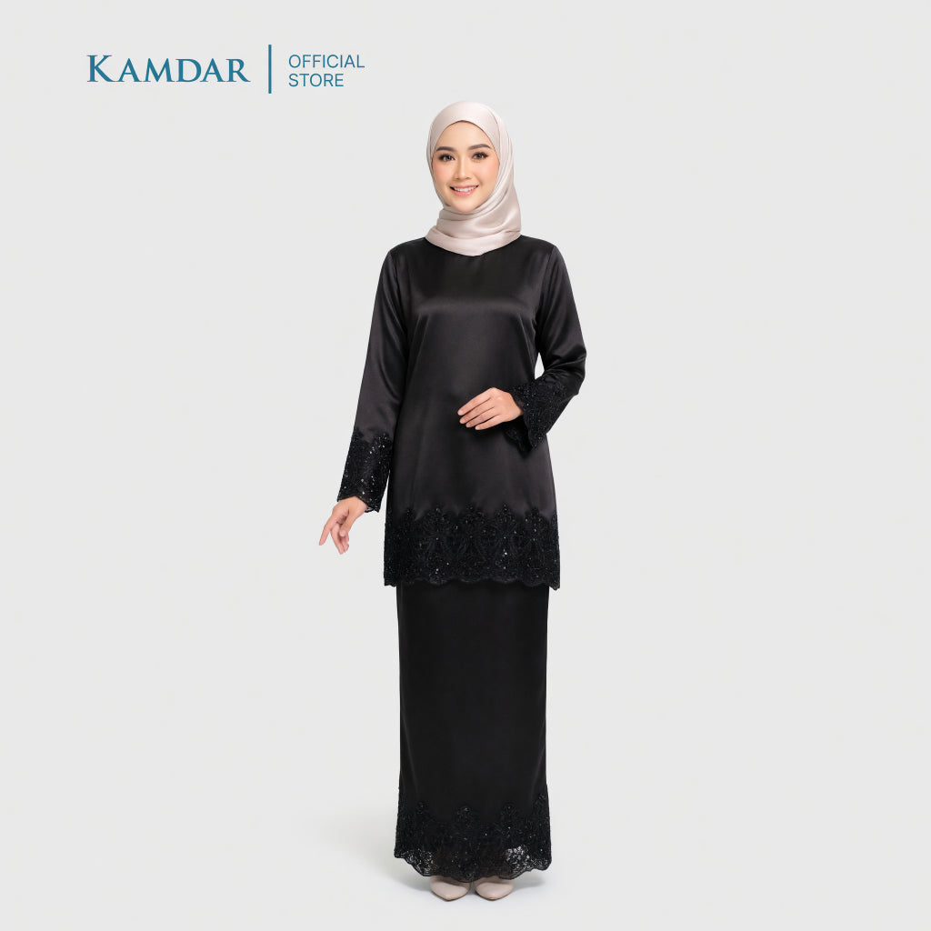 KAMDAR – Bridal Satin & Border Lace Kain Pasang Mix & Match 4M+2M | Satin Premium | Renda Mahkota Mewah
