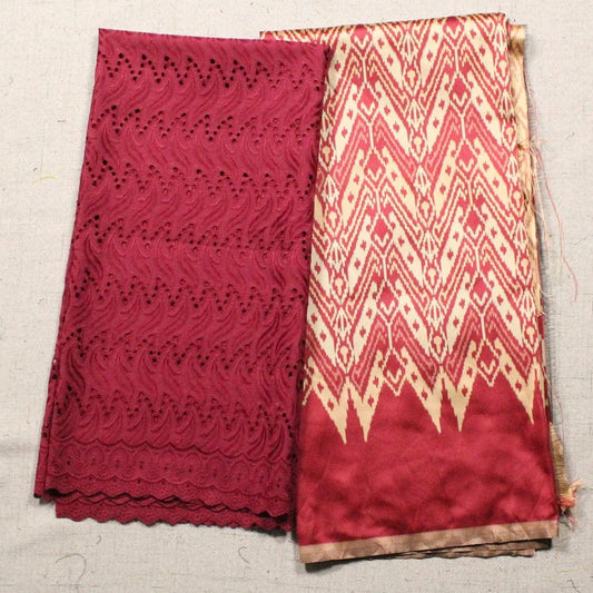 KAMDAR Cotton Embroidery Jacquard Bidang 44"' + Bidang 42" Open Meter (Kain Ela) - Texture & Timbul
