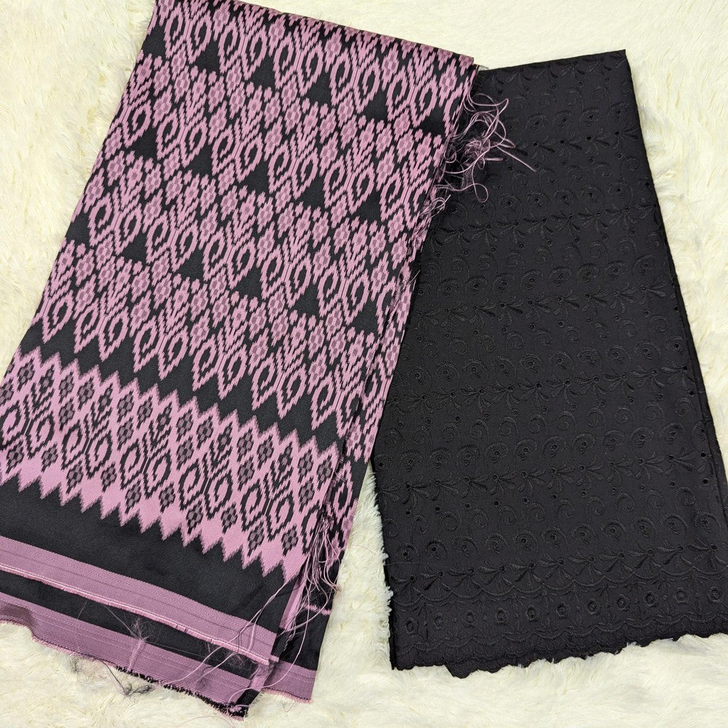 KAMDAR Cotton Embroidery Jacquard Bidang 44"' + Bidang 42" Open Meter (Kain Ela) - Texture & Timbul
