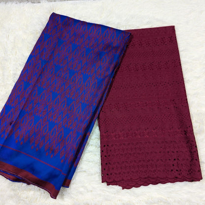 KAMDAR Cotton Embroidery Jacquard Bidang 44"' + Bidang 42" Open Meter (Kain Ela) - Texture & Timbul