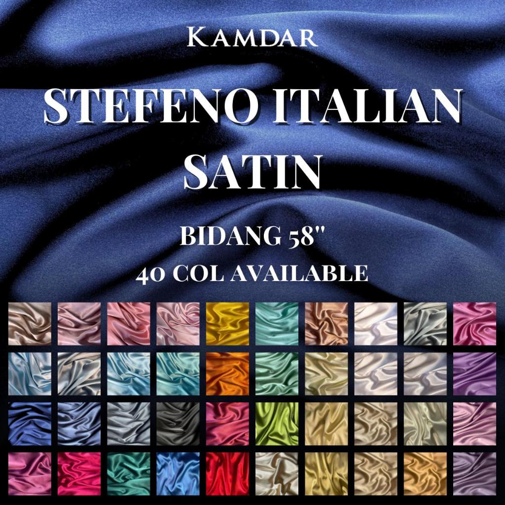 KAMDAR - Open Meter Stefano Italian Plain Satin Bidang 58"