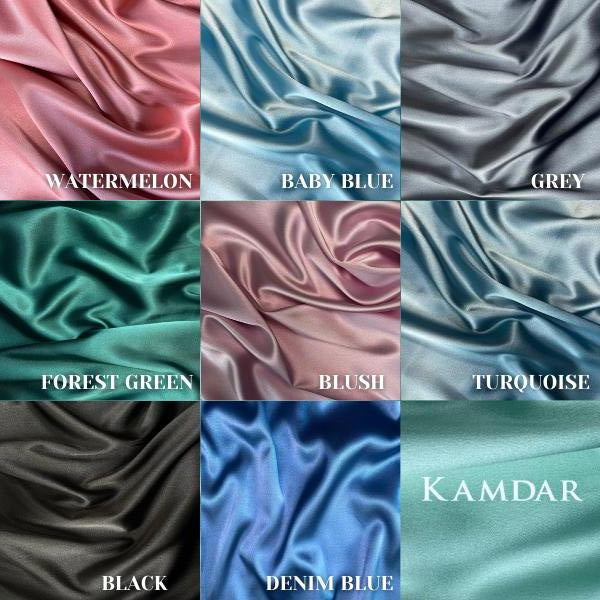 KAMDAR - Open Meter Stefano Italian Plain Satin Bidang 58"
