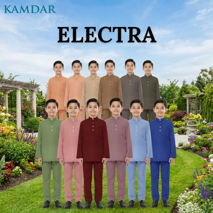KAMDAR Electra Modern Cekak Musang Budak Lelaki Baju Melayu