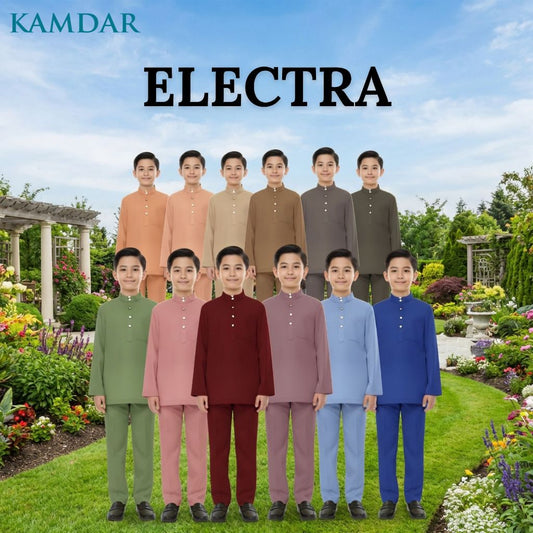 KAMDAR Electra Modern Cekak Musang Budak Lelaki Baju Melayu