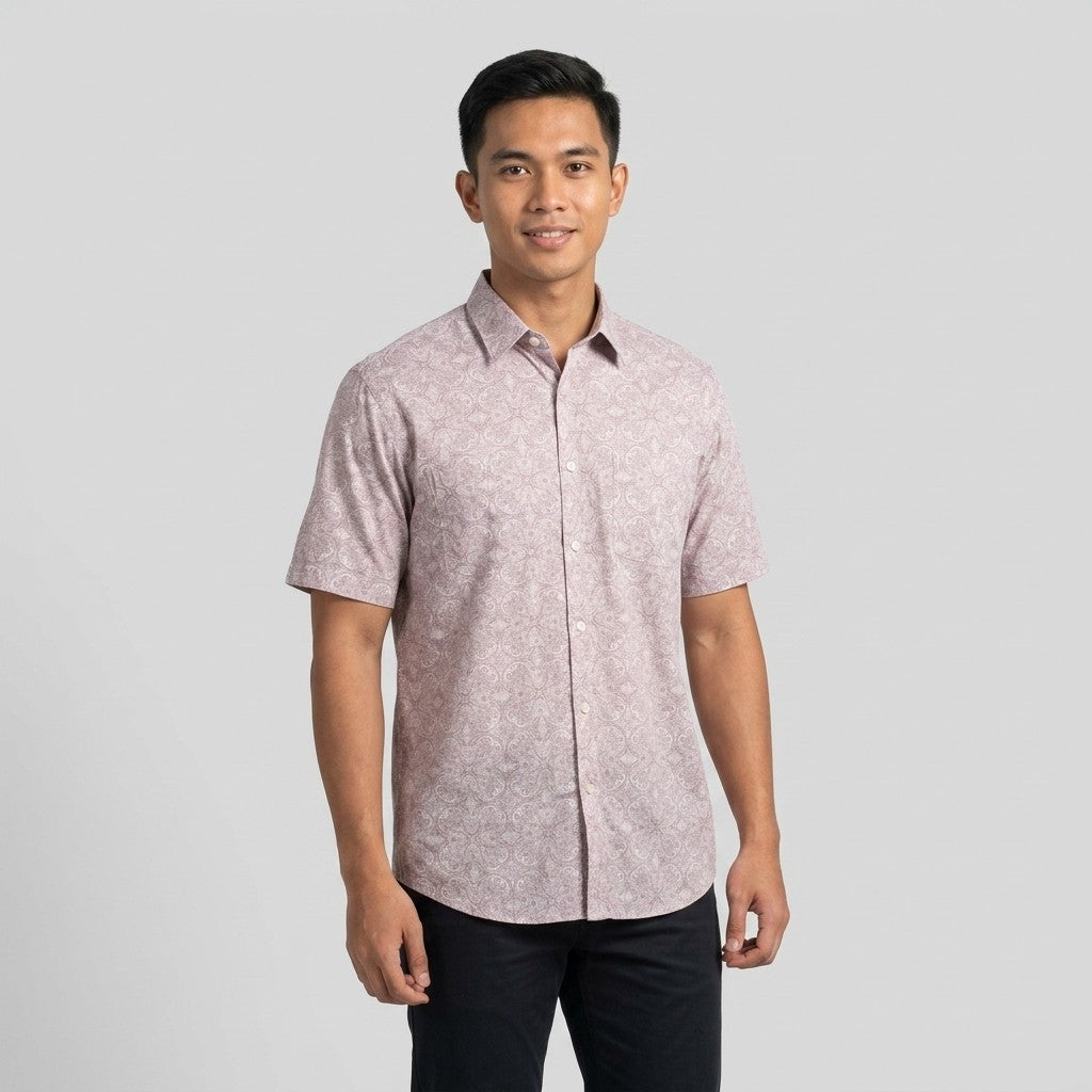 KAMDAR Aaron Satin Shirt Lelaki | Kemeja Lengan Pendek Satin Premium | Smart Casual & Formal | M-5XL