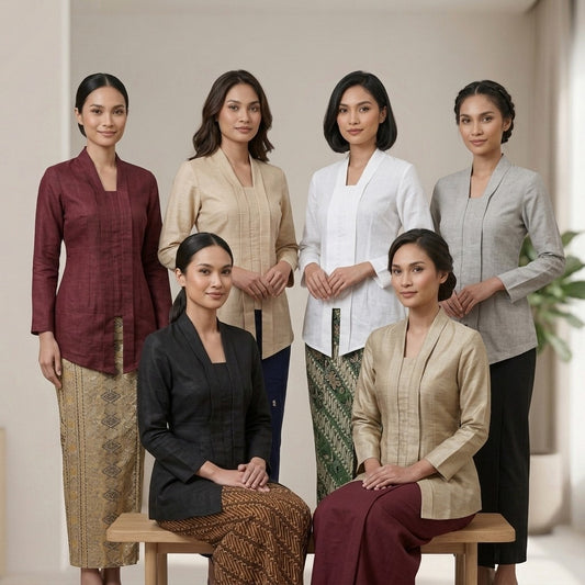 KAMDAR Cempaka Linen Kebaya Top | Kebaya Pendek Moden Breathable | Raya & Office Wear | S-2XL
