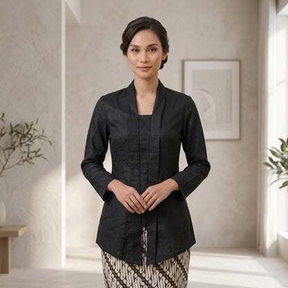 KAMDAR Cempaka Linen Kebaya Top | Kebaya Pendek Moden Breathable | Raya & Office Wear | S-2XL