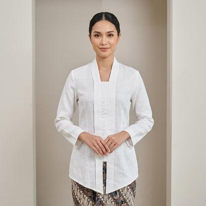 KAMDAR Cempaka Linen Kebaya Top | Kebaya Pendek Moden Breathable | Raya & Office Wear | S-2XL