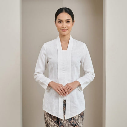 KAMDAR Cempaka Linen Kebaya Top | Kebaya Pendek Moden Breathable | Raya & Office Wear | S-2XL