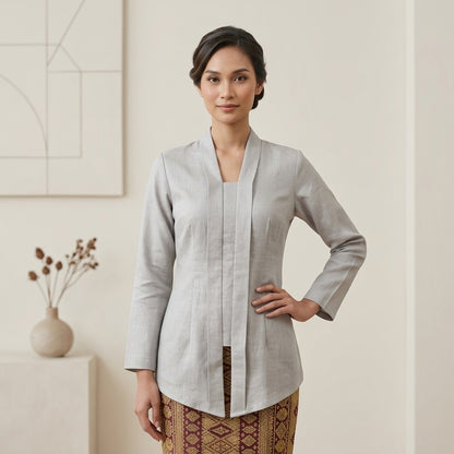 KAMDAR Cempaka Linen Kebaya Top | Kebaya Pendek Moden Breathable | Raya & Office Wear | S-2XL