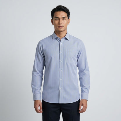 KAMDAR Ariel Executive Stripe Shirt Lelaki | Kemeja Lengan Panjang Stripe | Smart Formal Office | M-5XL