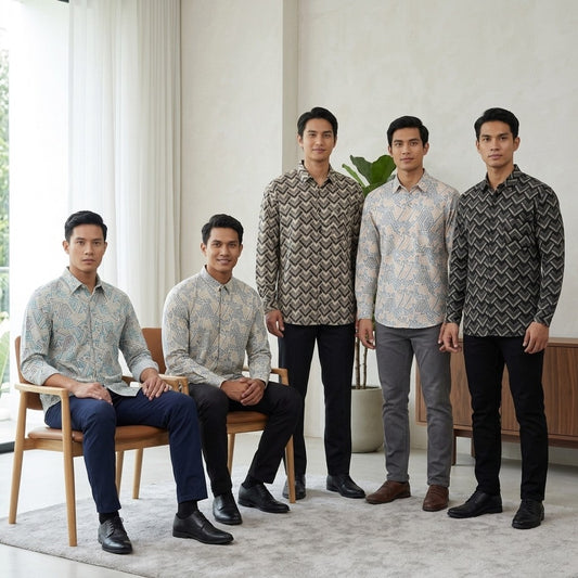 KAMDAR Aurelion Digital Shirt Lelaki | Kemeja Lengan Panjang Lycra Stretchable | Smart Casual Formal | M-5XL