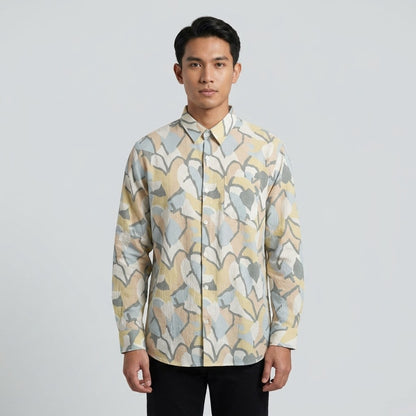 KAMDAR Aurelion Digital Shirt Lelaki | Kemeja Lengan Panjang Lycra Stretchable | Smart Casual Formal | M-5XL