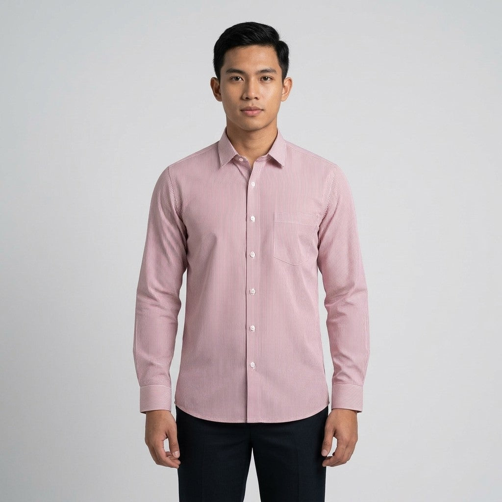 KAMDAR Ariel Executive Stripe Shirt Lelaki | Kemeja Lengan Panjang Stripe | Smart Formal Office | M-5XL