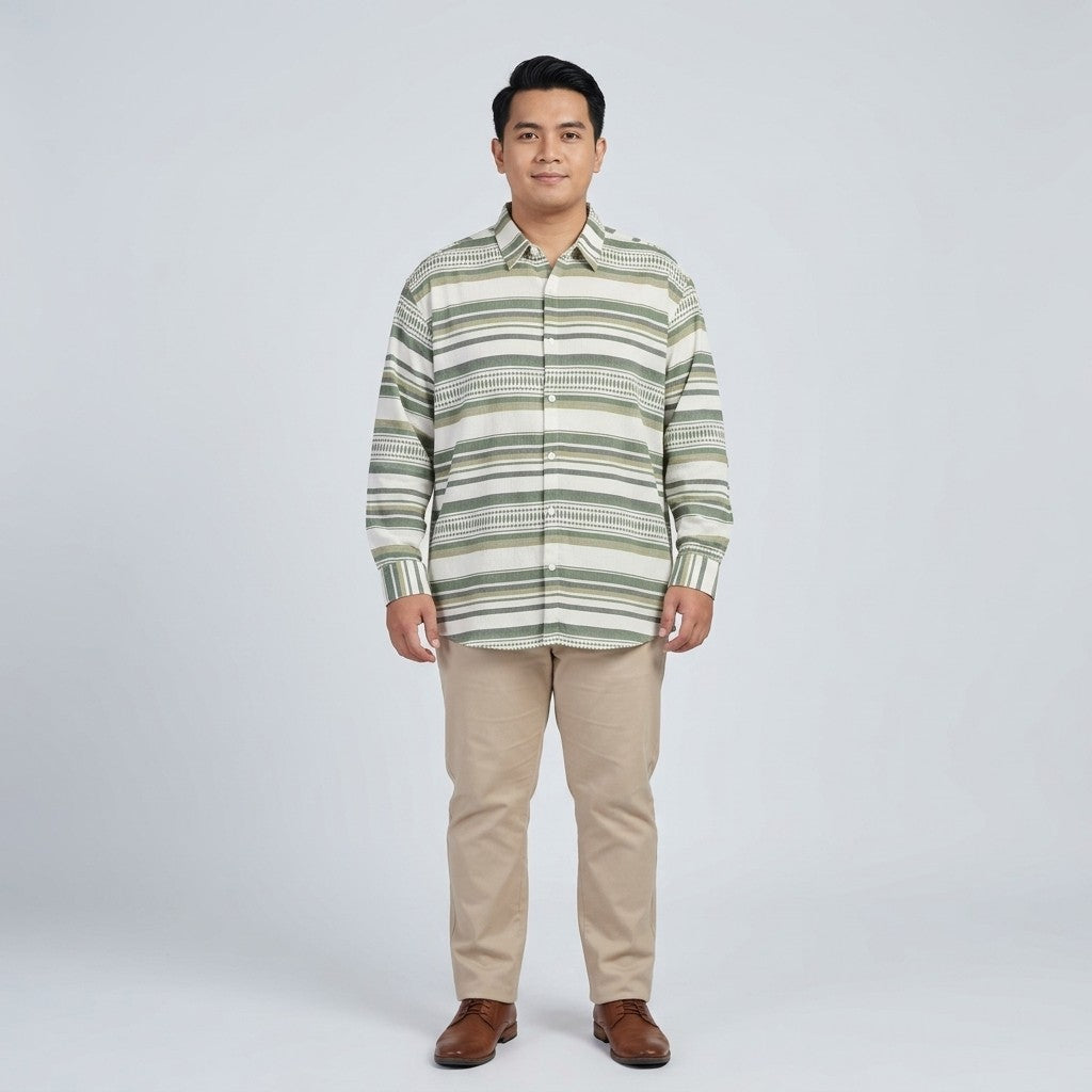 KAMDAR Aurelion Digital Shirt Lelaki | Kemeja Lengan Panjang Lycra Stretchable | Smart Casual Formal | M-5XL