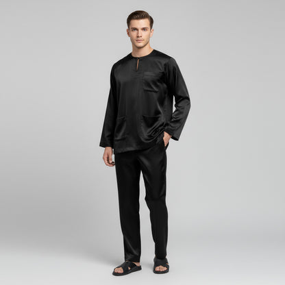 Elmeno Baju Melayu Teluk Belanga – Tema Hitam & Putih