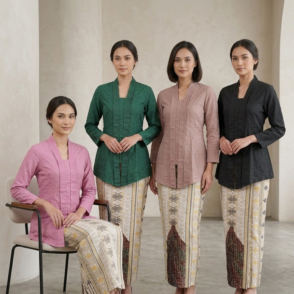KAMDAR Ayu Embroidery Kebaya Top | Kebaya Sulam Cotton Elegan | Raya & Kenduri | Saiz 38-46