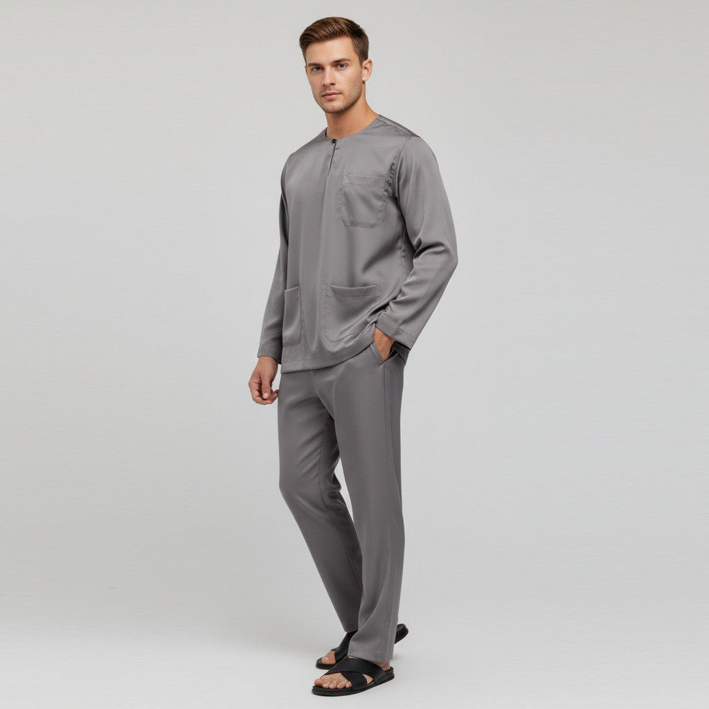 Elmeno Baju Melayu Teluk Belanga – Tema Hitam & Putih