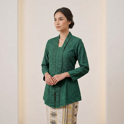KAMDAR Ayu Embroidery Kebaya Top | Kebaya Sulam Cotton Elegan | Raya & Kenduri | Saiz 38-46