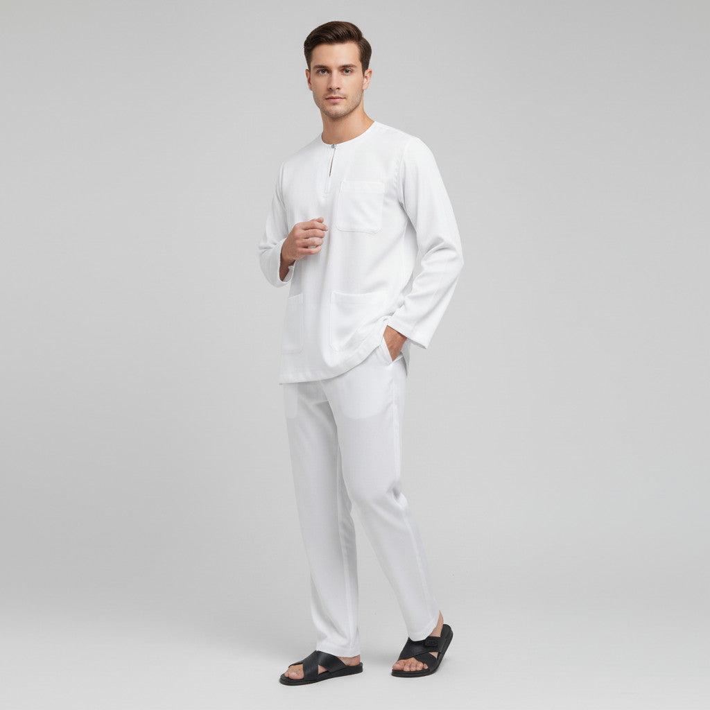 Elmeno Baju Melayu Teluk Belanga – Tema Hitam & Putih
