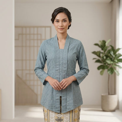 KAMDAR Ayu Embroidery Kebaya Top | Kebaya Sulam Cotton Elegan | Raya & Kenduri | Saiz 38-46