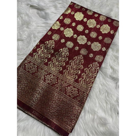 KAMDAR Songket Viral Cyberpunk Gold Bidang 44" Open Meter (Kain Ela) - Ironless & Tak Jarang