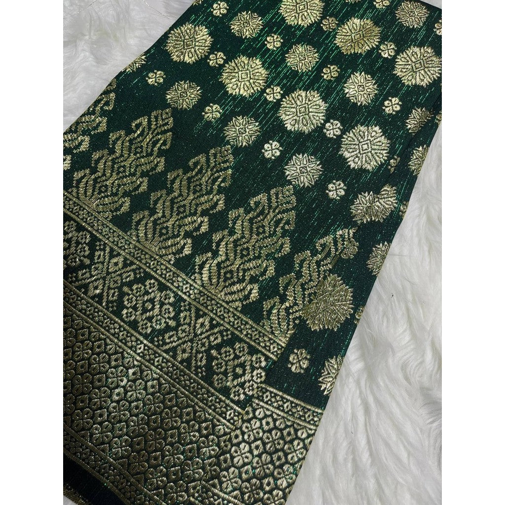KAMDAR Songket Viral Cyberpunk Gold Bidang 44" Open Meter (Kain Ela) - Ironless & Tak Jarang