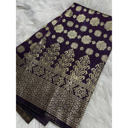 KAMDAR Songket Viral Cyberpunk Gold Bidang 44" Open Meter (Kain Ela) - Ironless & Tak Jarang