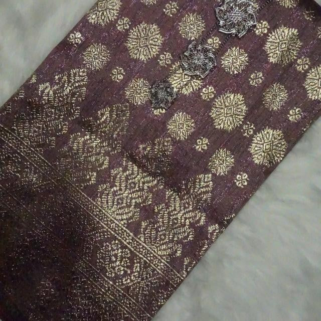 KAMDAR Songket Viral Cyberpunk Gold Bidang 44" Open Meter (Kain Ela) - Ironless & Tak Jarang